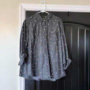 Torrid polka dot button down